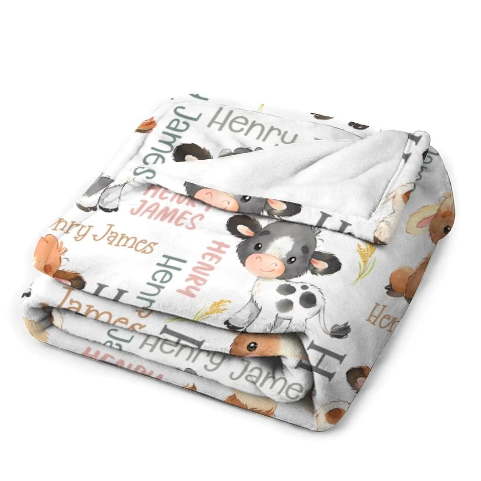 Personalized Black Brown Calf Name Blanket - Joliny