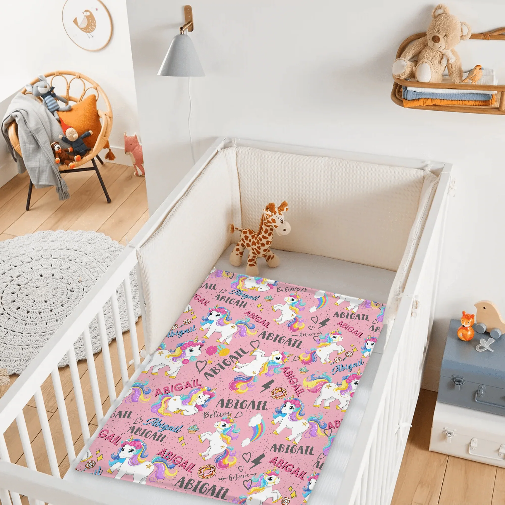 Personalized Black Pink Funny Unicorn Custom Name Blanket for Girls - Joliny