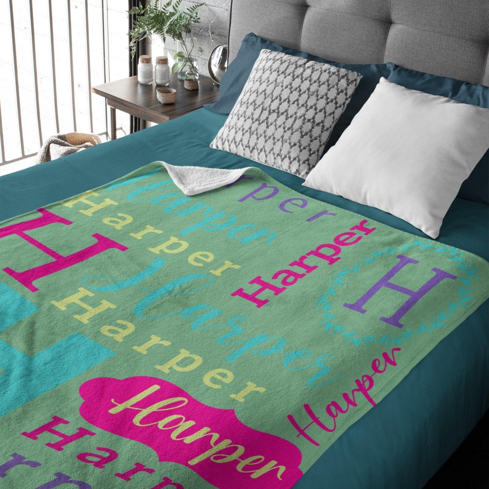 Personalized Custom Name Blanket For Kids - Birthday Christmas Milestone Gift for Baby,Boy,Girl,Newborns - Joliny