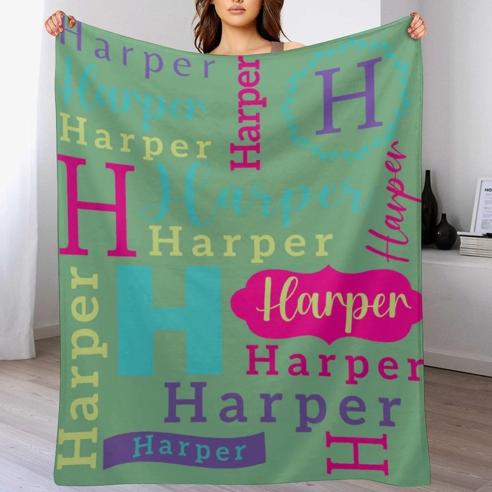 Personalized Custom Name Blanket For Kids - Birthday Christmas Milestone Gift for Baby,Boy,Girl,Newborns - Joliny