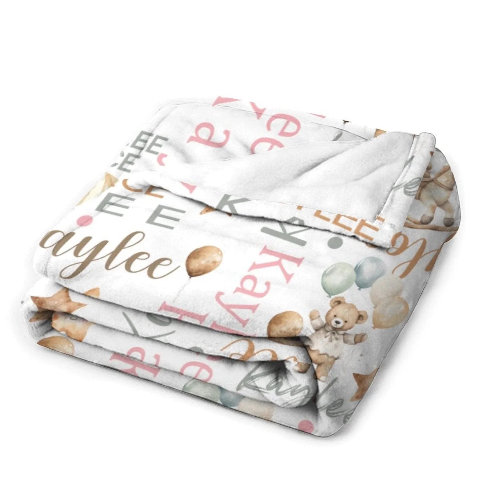 Personalized Trojan Bear Hot Air Balloon Name Blanket, Custom Newborn Gift - Joliny