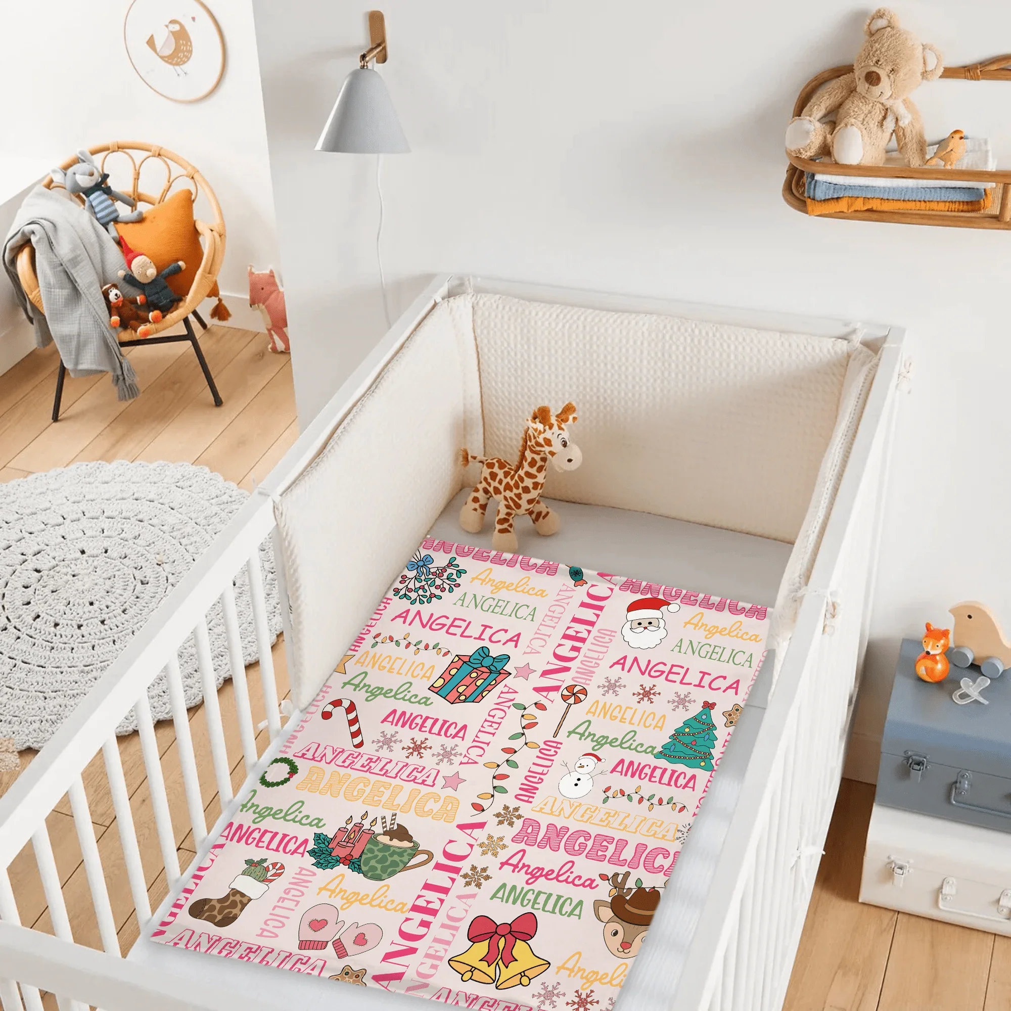 Santa Gifts - Personalized Name Custom Christmas Blankets - Christmas Gifts for the Family - Joliny