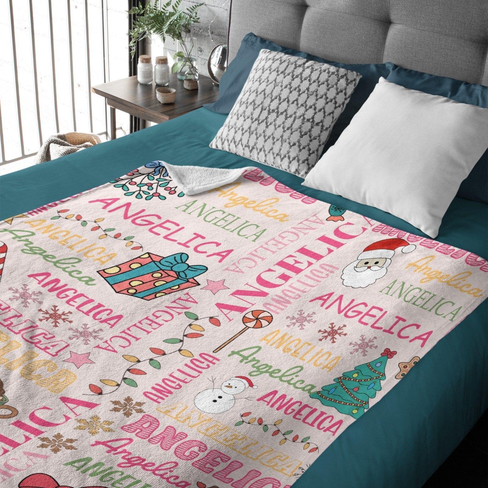 Santa Gifts - Personalized Name Custom Christmas Blankets - Christmas Gifts for the Family - Joliny