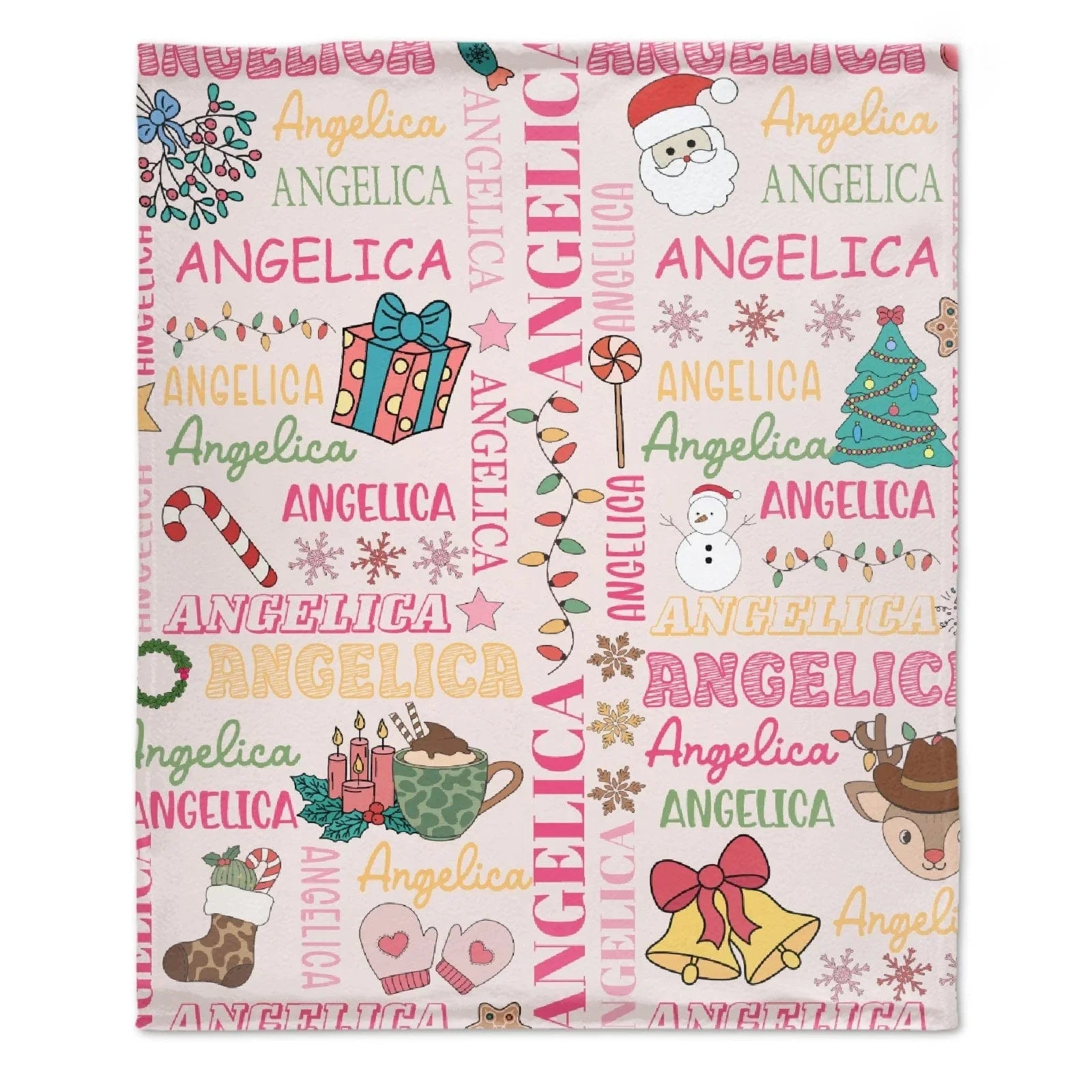 Santa Gifts - Personalized Name Custom Christmas Blankets - Christmas Gifts for the Family - Joliny