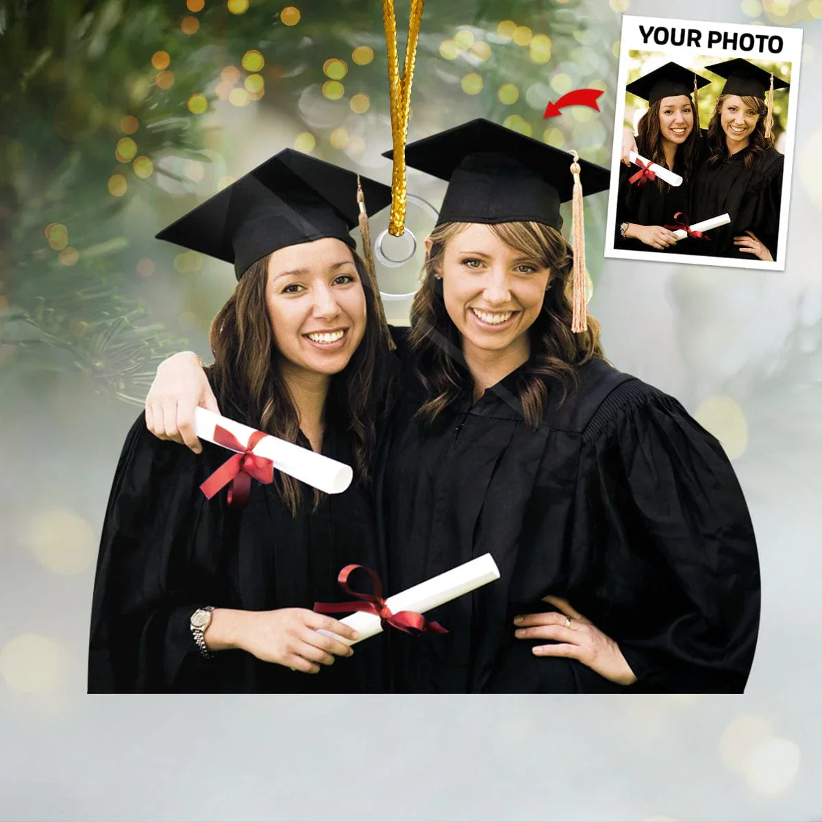 Custom Graduation Photo - Personalized Custom Shaped Acrylic Ornament - Graduation Gift Xmas Gift - Joliny