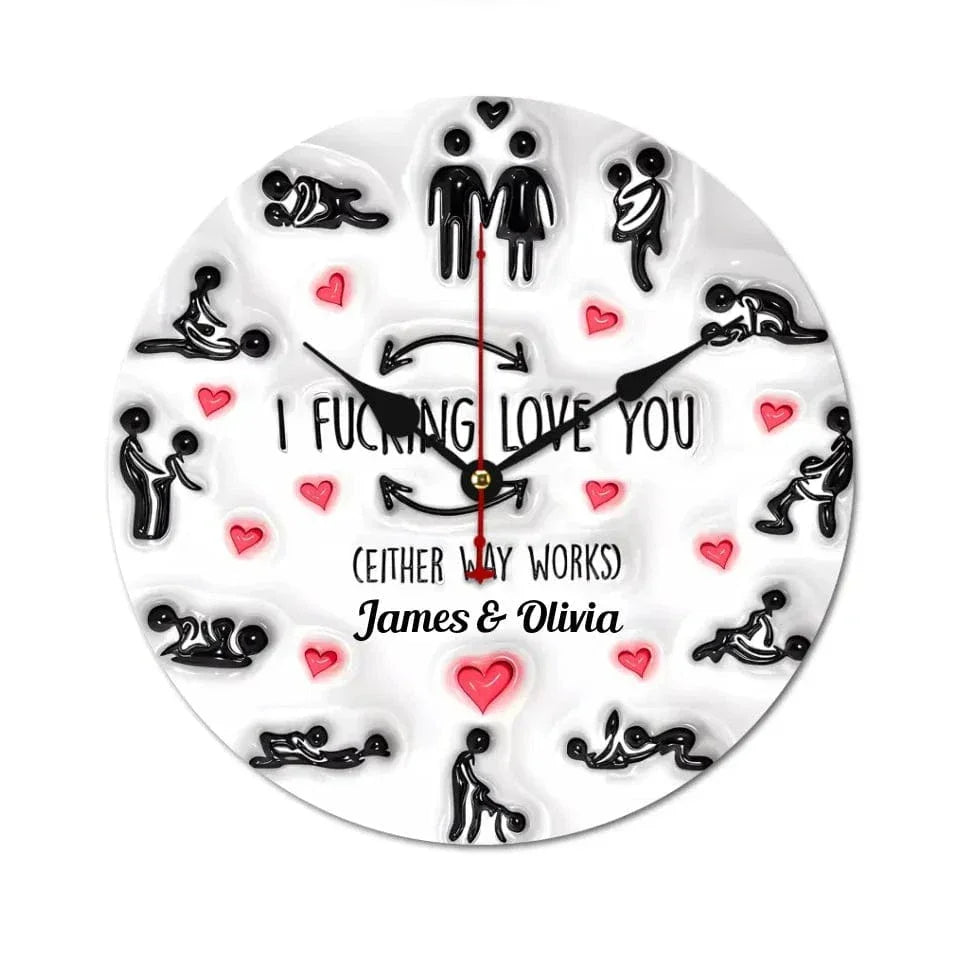 I Love You - Personalized Wall Clock for Couple - Valentine's Day Gift for Your Love - Joliny