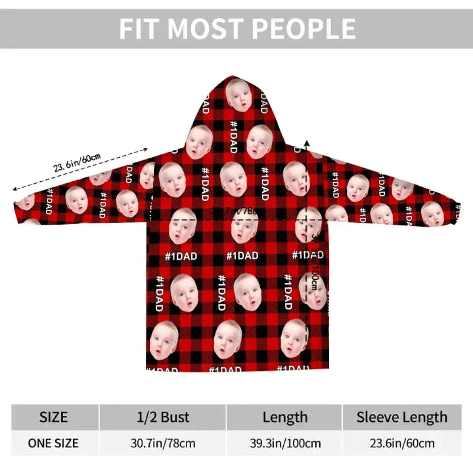Classic Plaid Blanket Hoodie Customized - Comfy Pajamas Personalized Person Or Pet Photos And Appellations - A Gift For Family,Pet Owners - Joliny