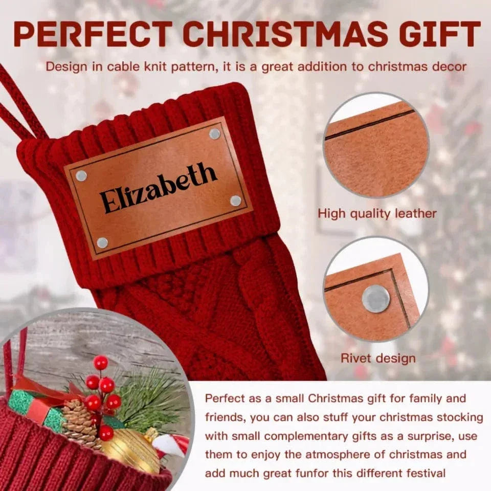 2024 Knitted Christmas Stockings - Name Customized Christmas Stockings - Christmas Family Gifts - Joliny