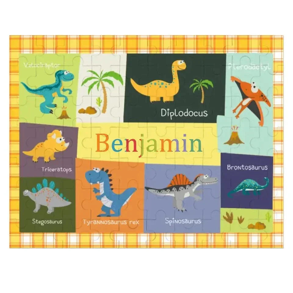 Personalized Dinosaur Jigsaw Puzzle for Toddler Kids 35PCS/70PCS - Joliny