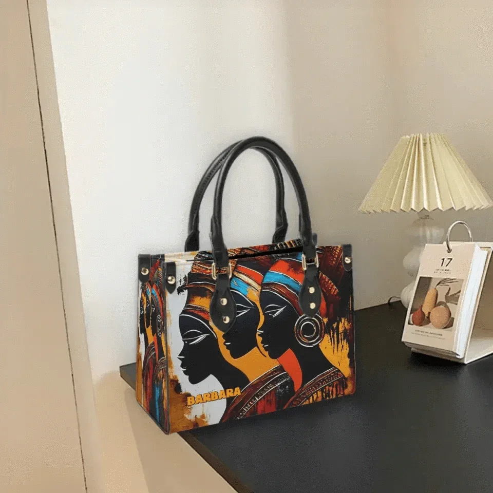 African Culture - Personalized Leather Bag - Joliny