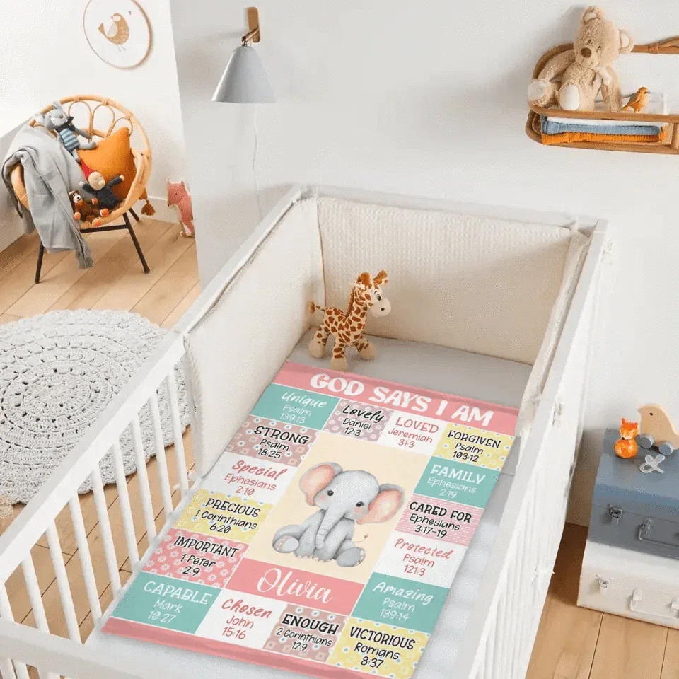 Animal Custom Pattern Blanket - Personalised Name And Cartoon Animal Stickers Blanket - A Gift For Child,Newborn,Baby - Joliny