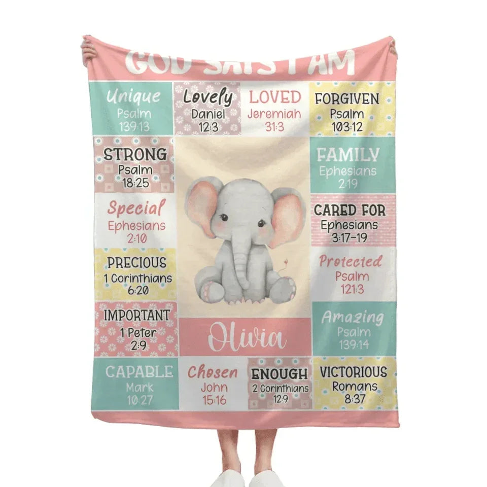 Animal Custom Pattern Blanket - Personalised Name And Cartoon Animal Stickers Blanket - A Gift For Child,Newborn,Baby - Joliny