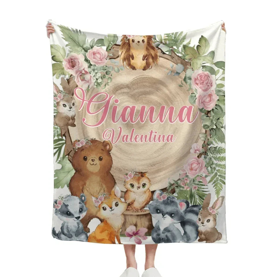 Animal Pattern Children's Personalized Blanket - Newborn Gifts for Children - Joliny