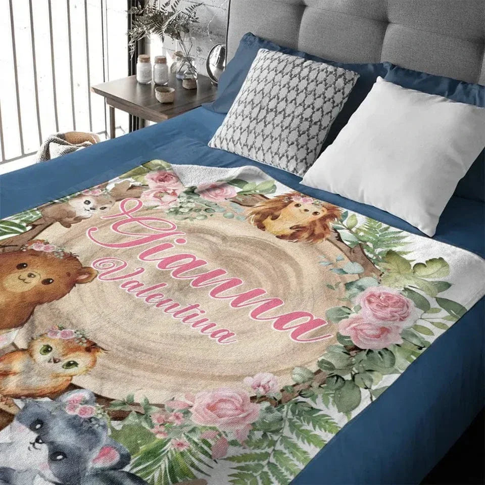 Animal Pattern Children's Personalized Blanket - Newborn Gifts for Children - Joliny
