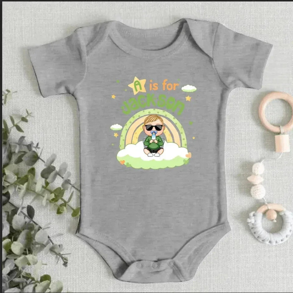 Baby Alphabet - Gift For Children, Grandkids - Personalized Baby Onesie - Joliny