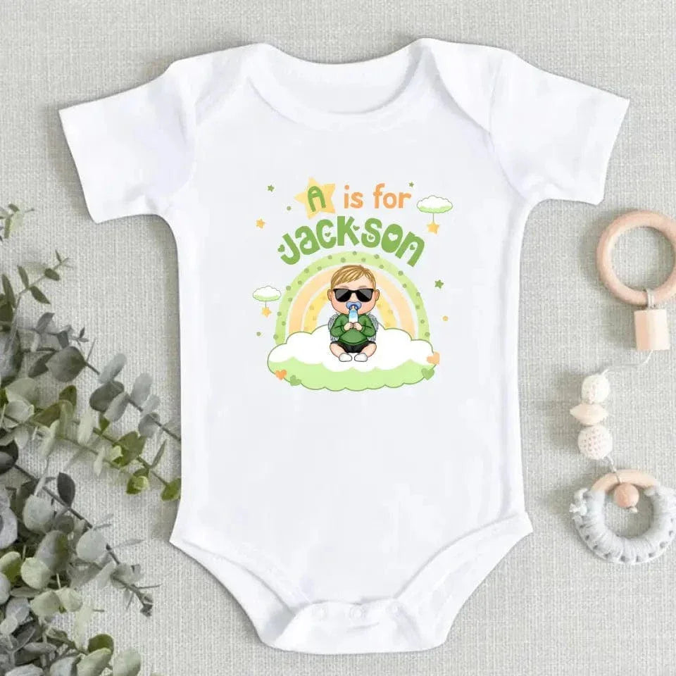 Baby Alphabet - Gift For Children, Grandkids - Personalized Baby Onesie - Joliny