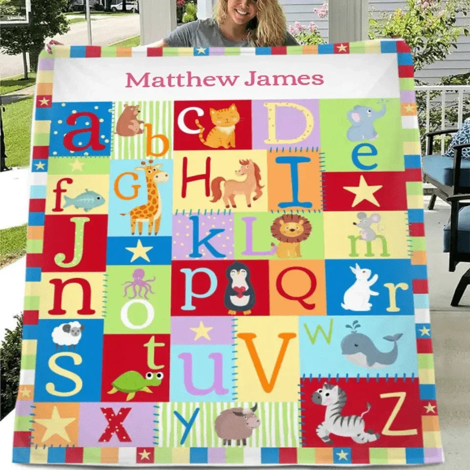 Baby Name Customized Alphabet Blanket Gifts for Kids - Joliny