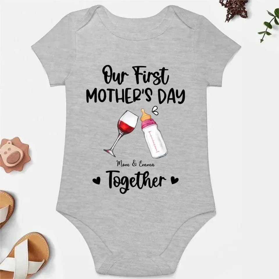 Personalized Baby Onesie/ T-shirt - Mother's Day Gift Idea For Baby/Mom - Our First Mother's Day Together - Joliny