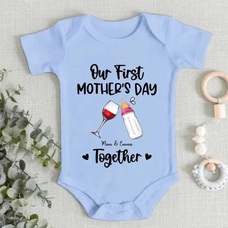 Personalized Baby Onesie/ T-shirt - Mother's Day Gift Idea For Baby/Mom - Our First Mother's Day Together - Joliny