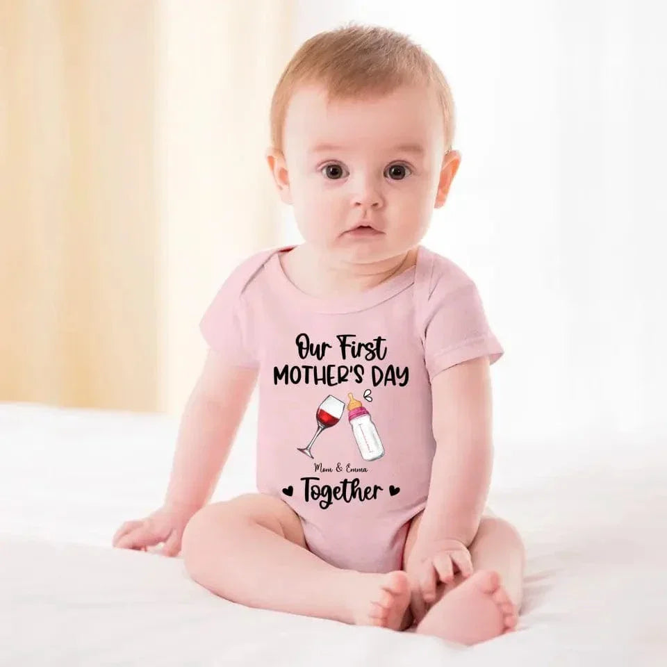 Personalized Baby Onesie/ T-shirt - Mother's Day Gift Idea For Baby/Mom - Our First Mother's Day Together - Joliny