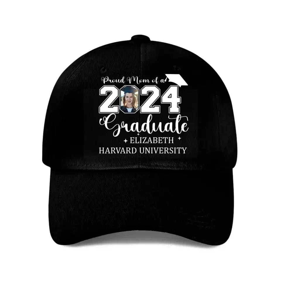 Personalized Proud Mom Dad Of A 2024 Graduate Baseball Cap - Custom Photo - Joliny