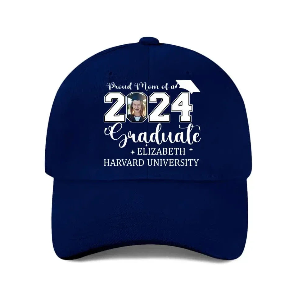 Personalized Proud Mom Dad Of A 2024 Graduate Baseball Cap - Custom Photo - Joliny