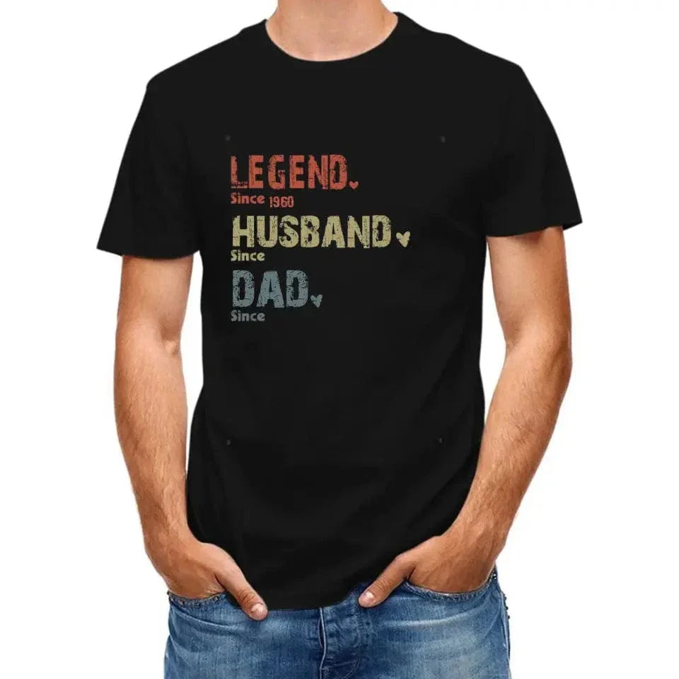 Family Personalized Custom Unisex T-shirt Hoodie - Legend, Husband, Dad And Papa Since - Joliny