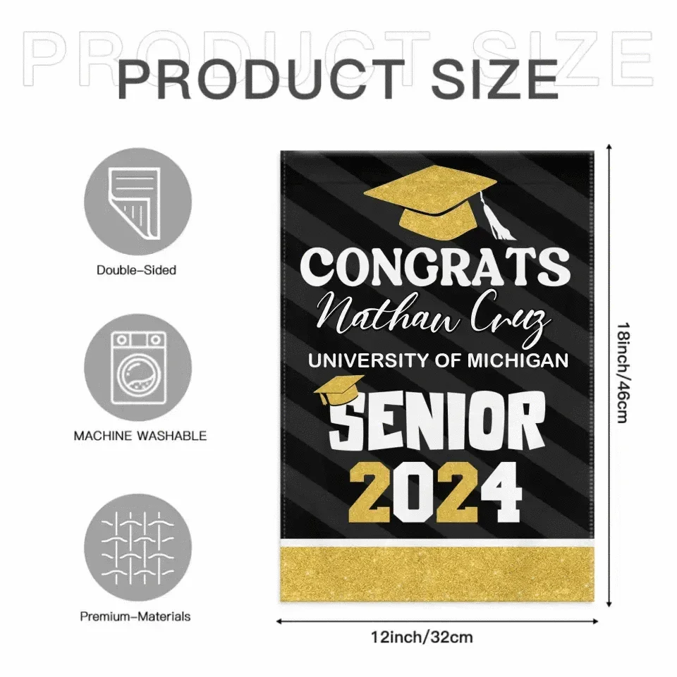 Best Gift Idea Graduation Garden Flag, Class of 2024, Senior Gift - Joliny