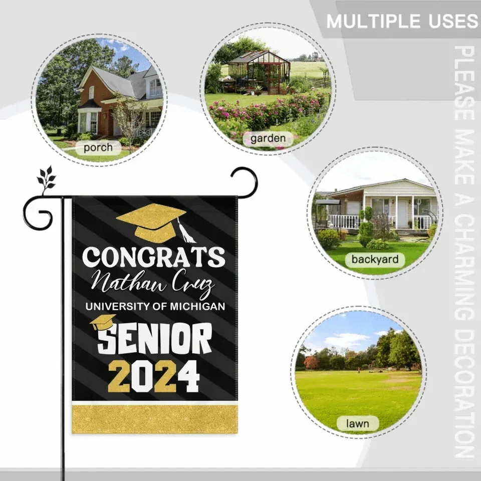 Best Gift Idea Graduation Garden Flag, Class of 2024, Senior Gift - Joliny
