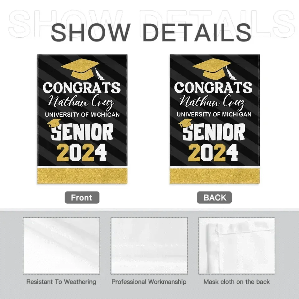Best Gift Idea Graduation Garden Flag, Class of 2024, Senior Gift - Joliny