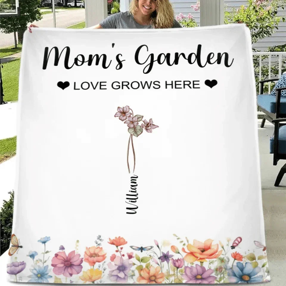 Birthday Flower Custom Blanket - Personalised Family Name And Birthday Flowers Blanket - A Gift For Family,Mom - Joliny