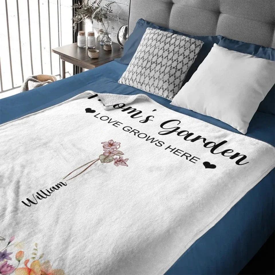 Birthday Flower Custom Blanket - Personalised Family Name And Birthday Flowers Blanket - A Gift For Family,Mom - Joliny