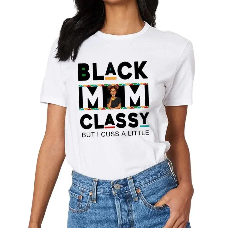 Black Mom Classy - Gift For Mother - Personalized T Shirt - Joliny