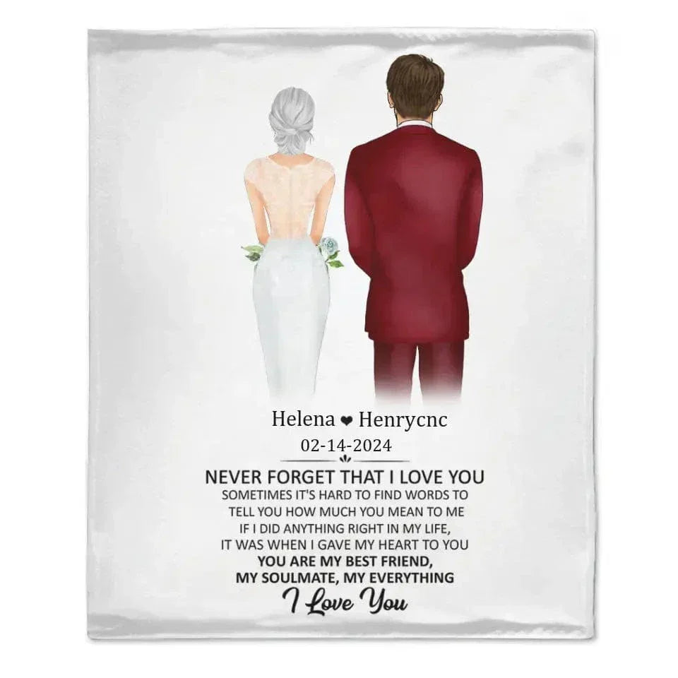 Personalized Canvas Wall Art/Blanket - Never Forget That I Love You, Anniversary Gift - Joliny