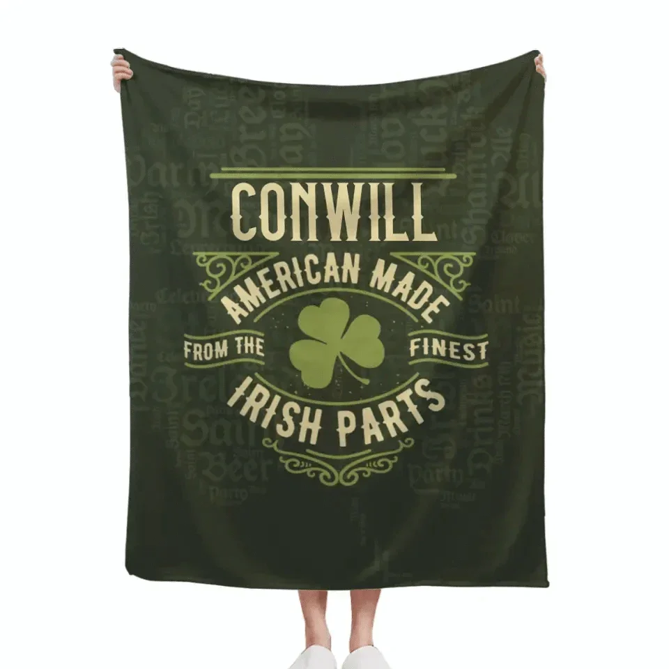 Personalized Name St. Patrick Irish Parts Blanket - Joliny