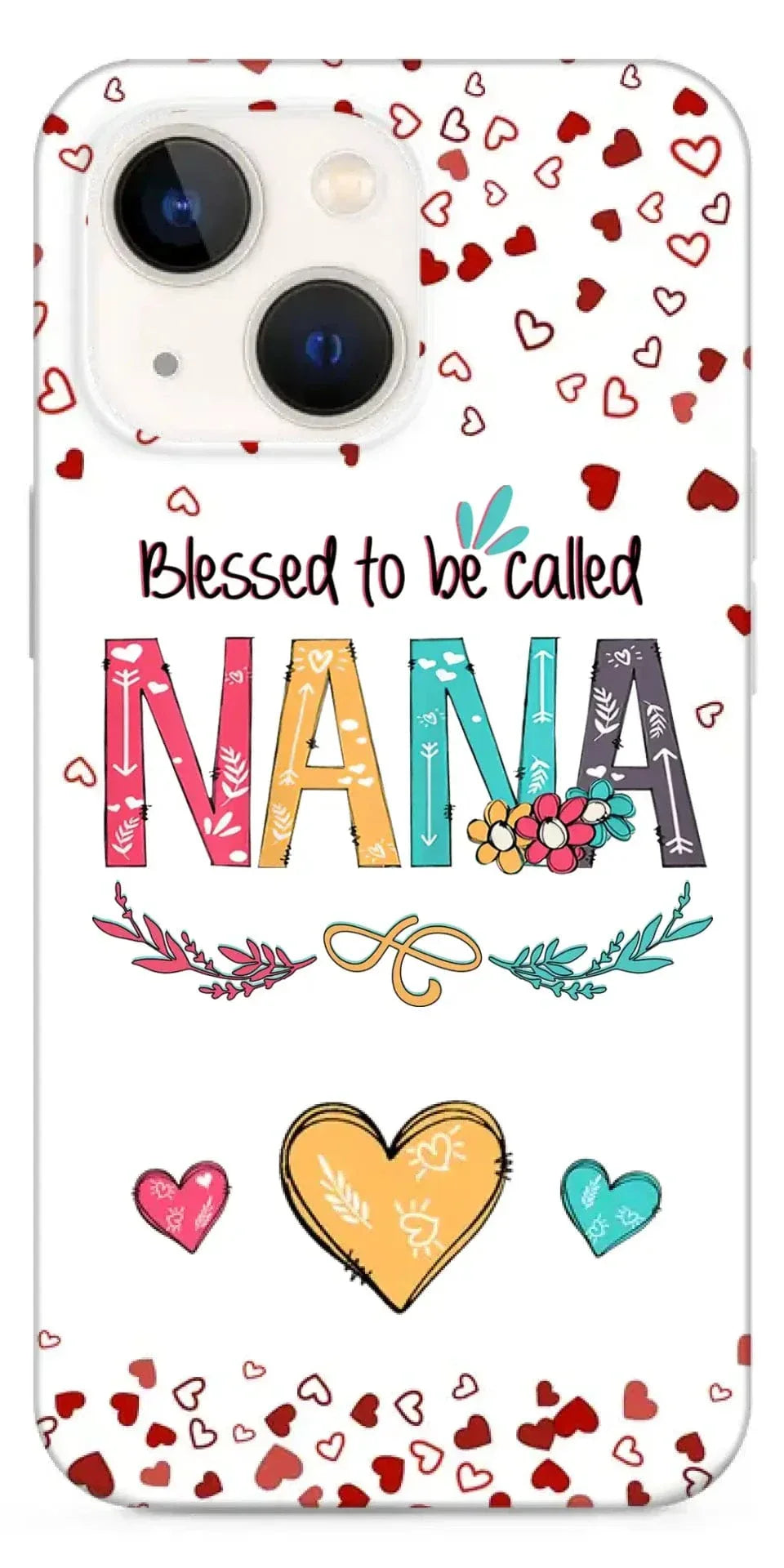 Blessed to be called Nana, Mommy, Auntie Heart Kids Personalized Phone Case - Joliny