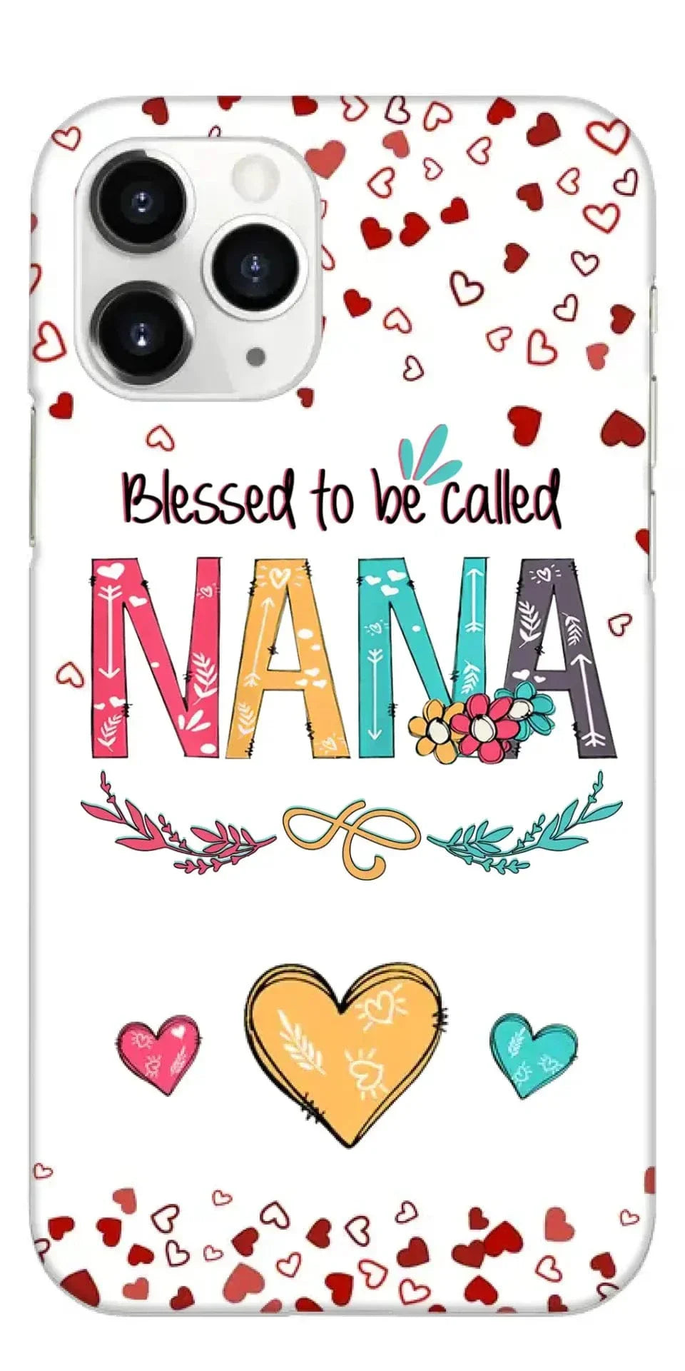 Blessed to be called Nana, Mommy, Auntie Heart Kids Personalized Phone Case - Joliny