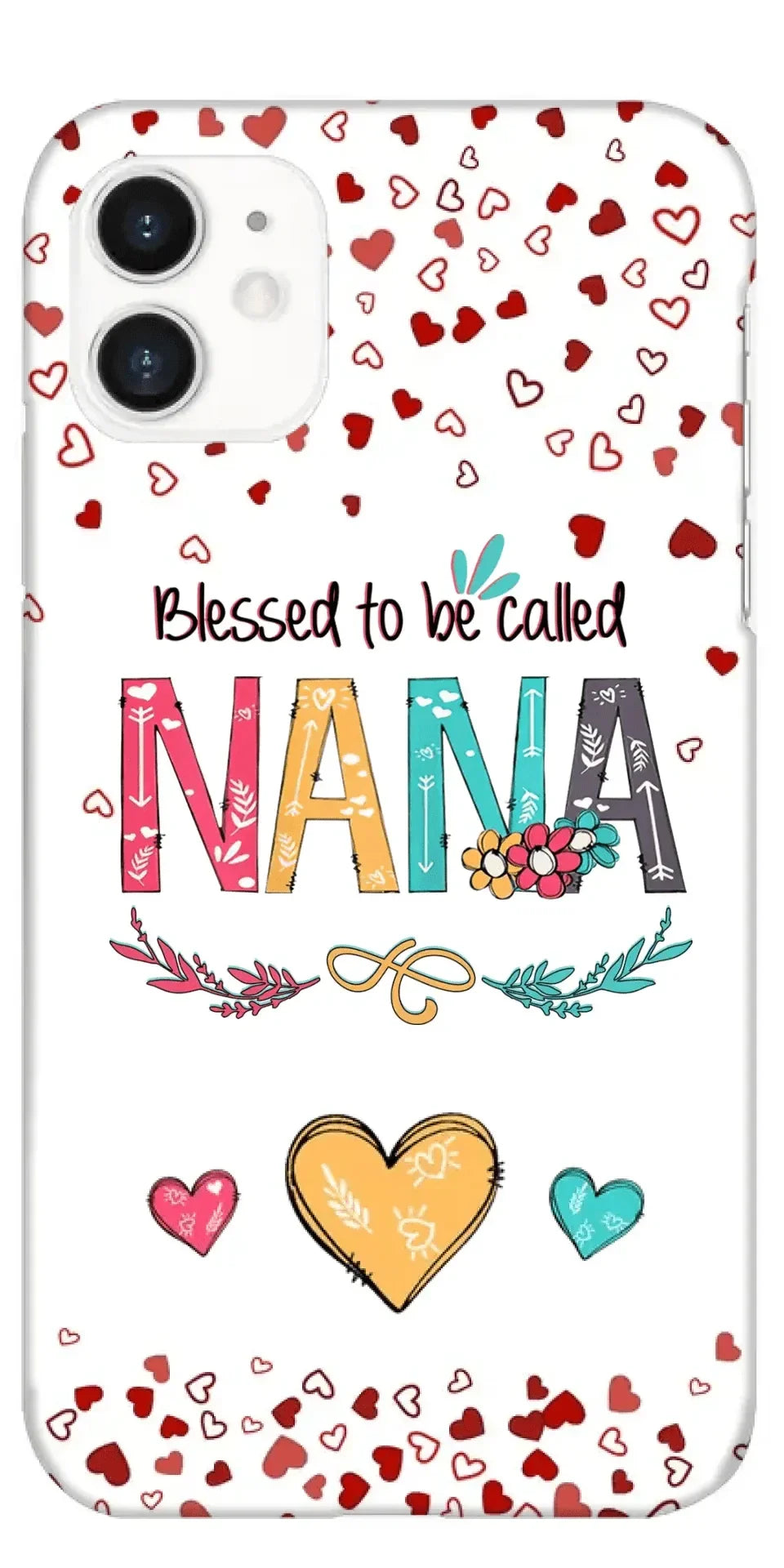 Blessed to be called Nana, Mommy, Auntie Heart Kids Personalized Phone Case - Joliny