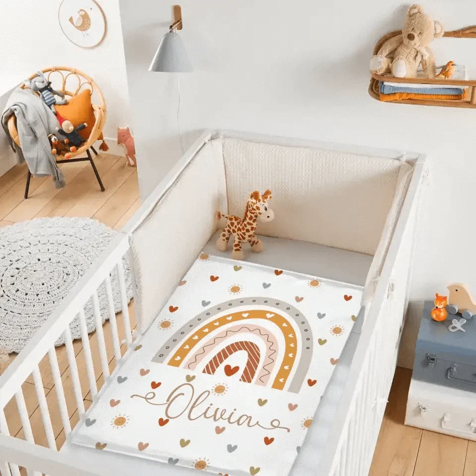 Boho Rainbow Name Customized Baby Blanket, Gift for Baby - Joliny
