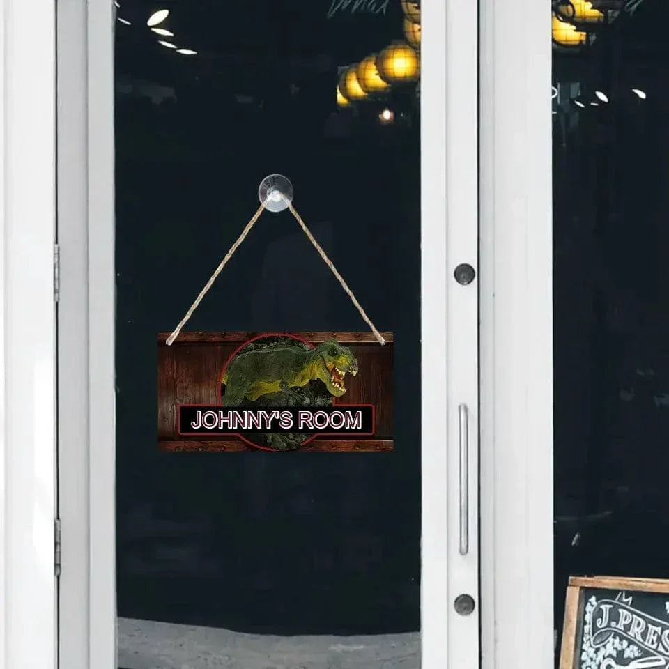 Boys Jurassic Dinosaur - Personalized Door Sign with Name - Joliny