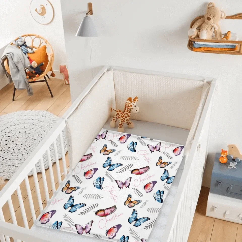 Butterflies Baby Blanket, Personalized Name Blanket Gift - Joliny