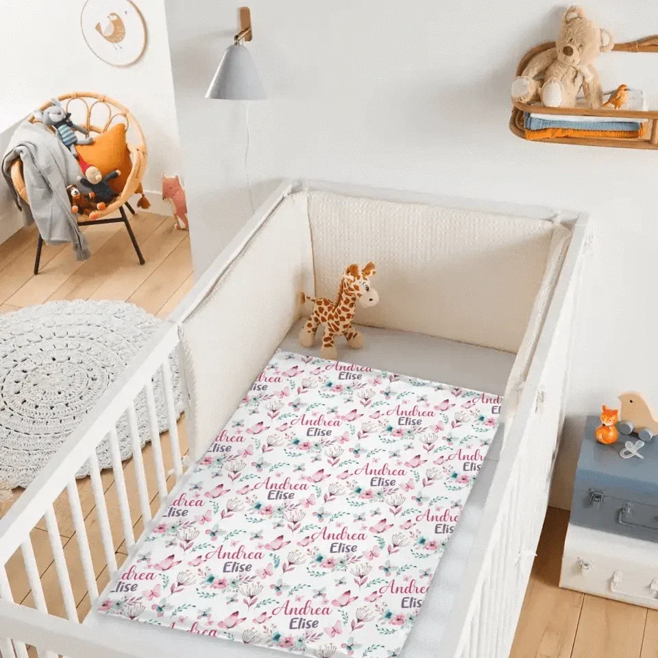 Butterfly Nursery Theme, Baby Girl Blanket With Name - Joliny