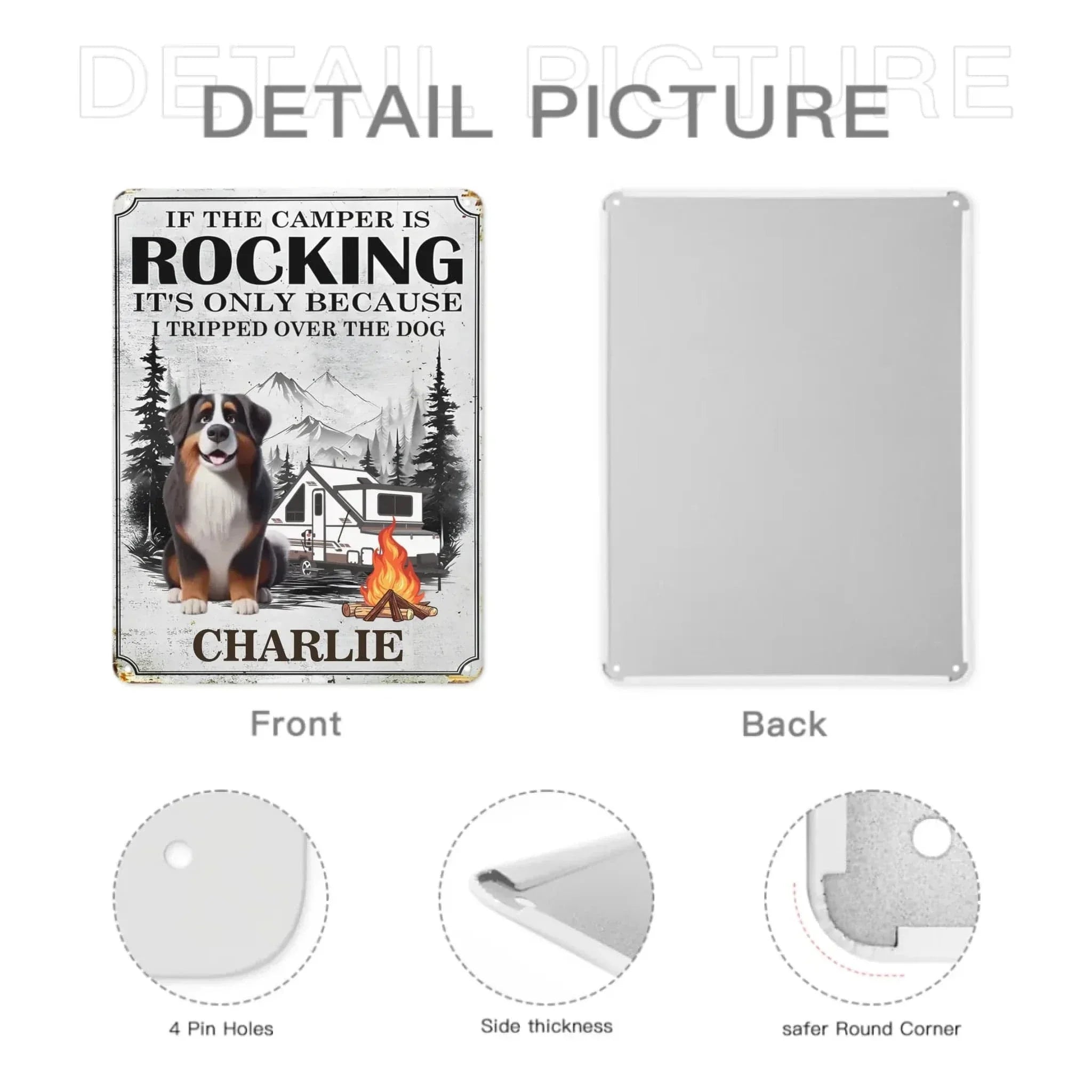 Campervan and Pet Metal Painting Advertisement - Personalized Camping Equipment and Pet Decorative Paintings - A Gift For Pet Owners,Pet Lovers,Camping Enthusiasts - Joliny