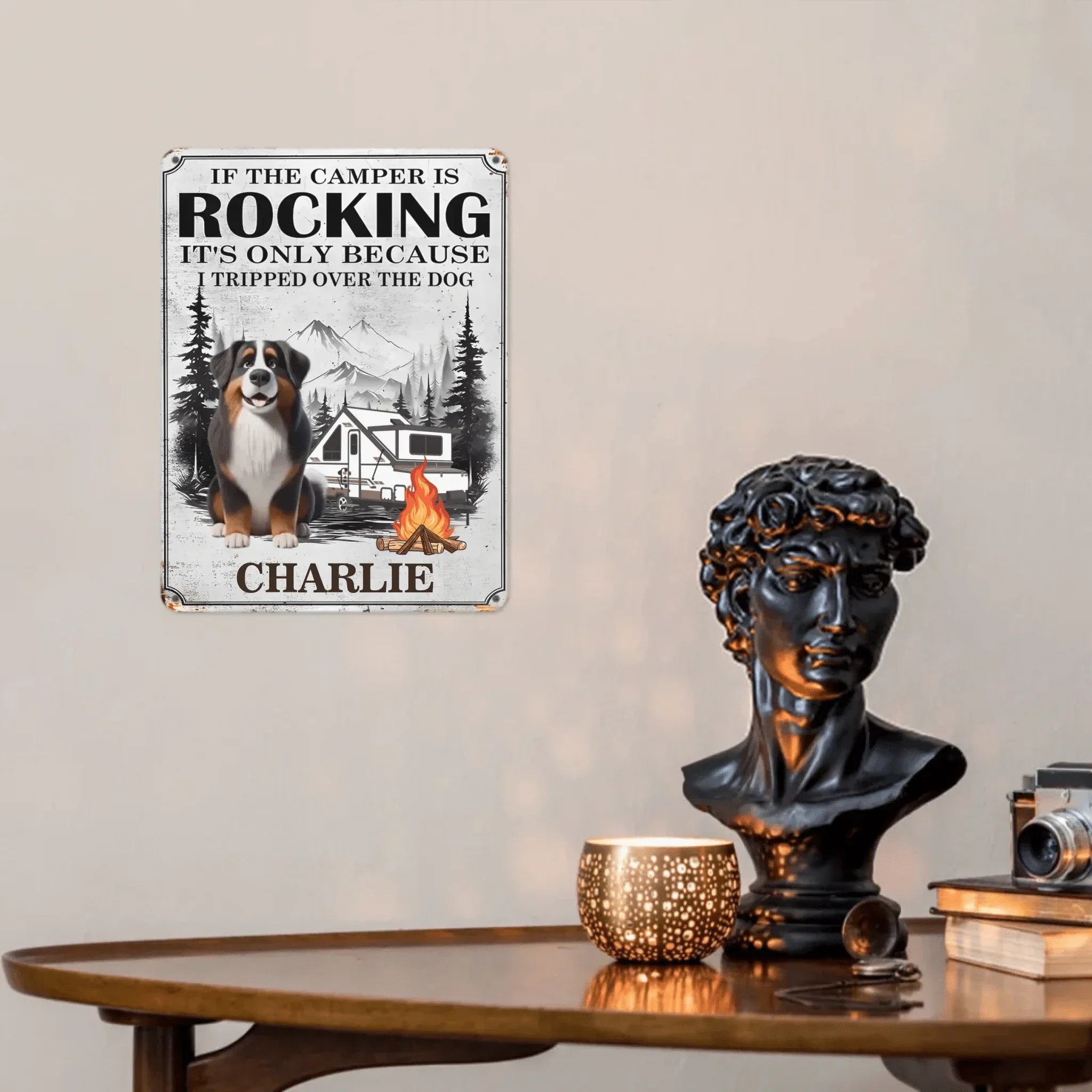 Campervan and Pet Metal Painting Advertisement - Personalized Camping Equipment and Pet Decorative Paintings - A Gift For Pet Owners,Pet Lovers,Camping Enthusiasts - Joliny