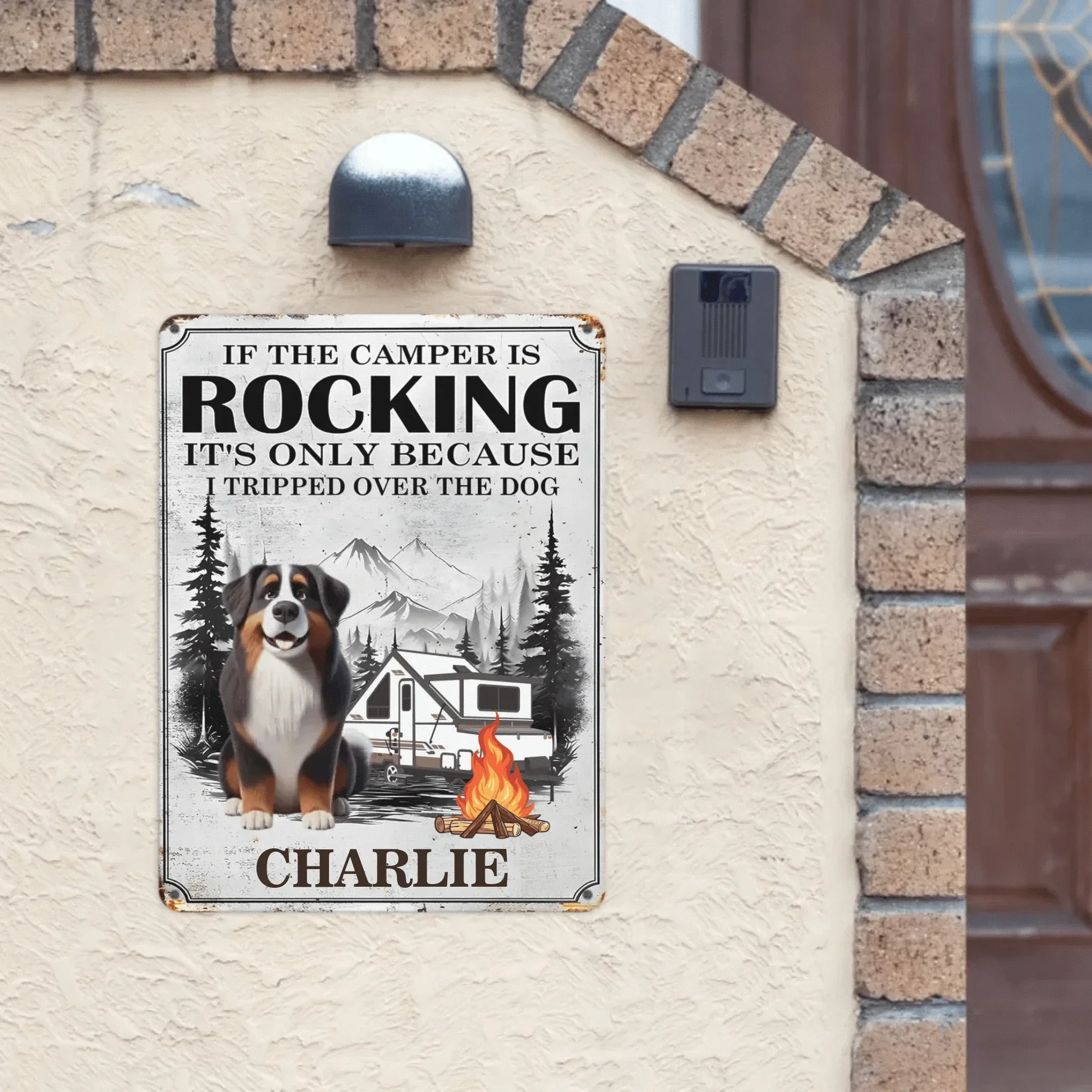 Campervan and Pet Metal Painting Advertisement - Personalized Camping Equipment and Pet Decorative Paintings - A Gift For Pet Owners,Pet Lovers,Camping Enthusiasts - Joliny