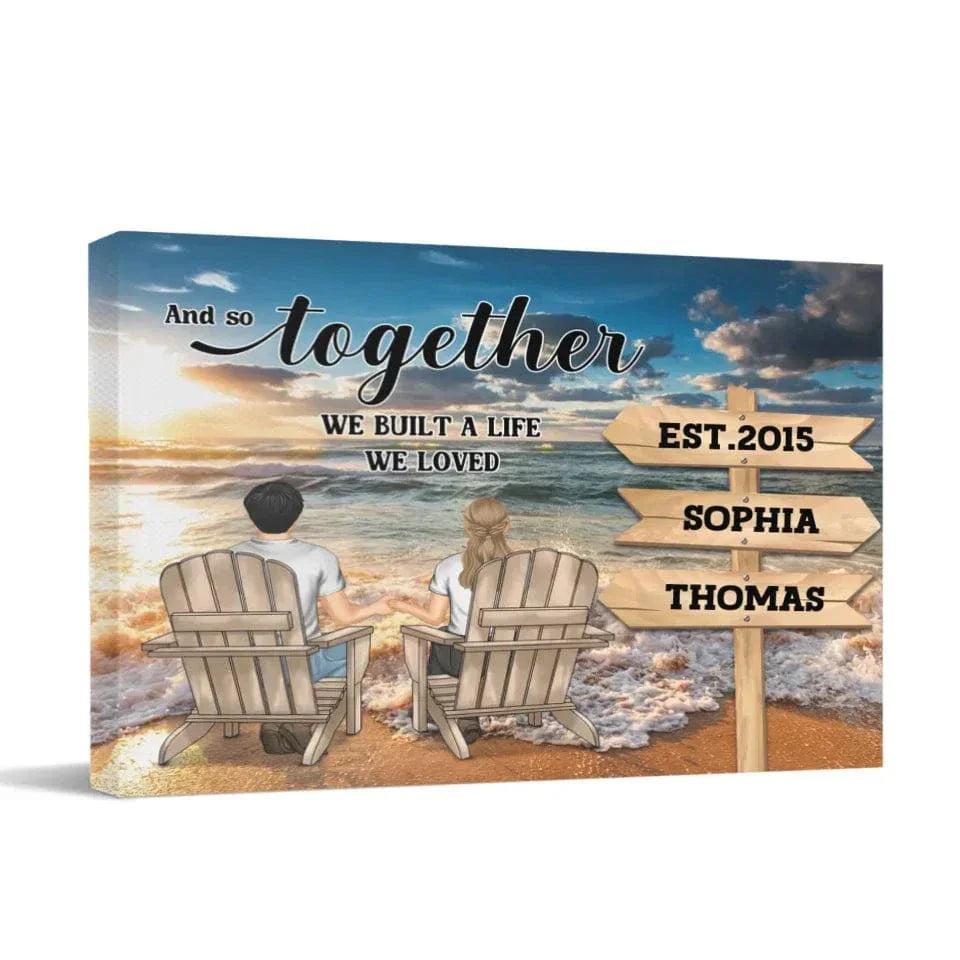 Customized Couple Wall Art - Personalized Name and Couple Image Unframed Decorative Painting - A Gift For Couples,Husband,Wife,Girlfriend,Boyfriend - Joliny