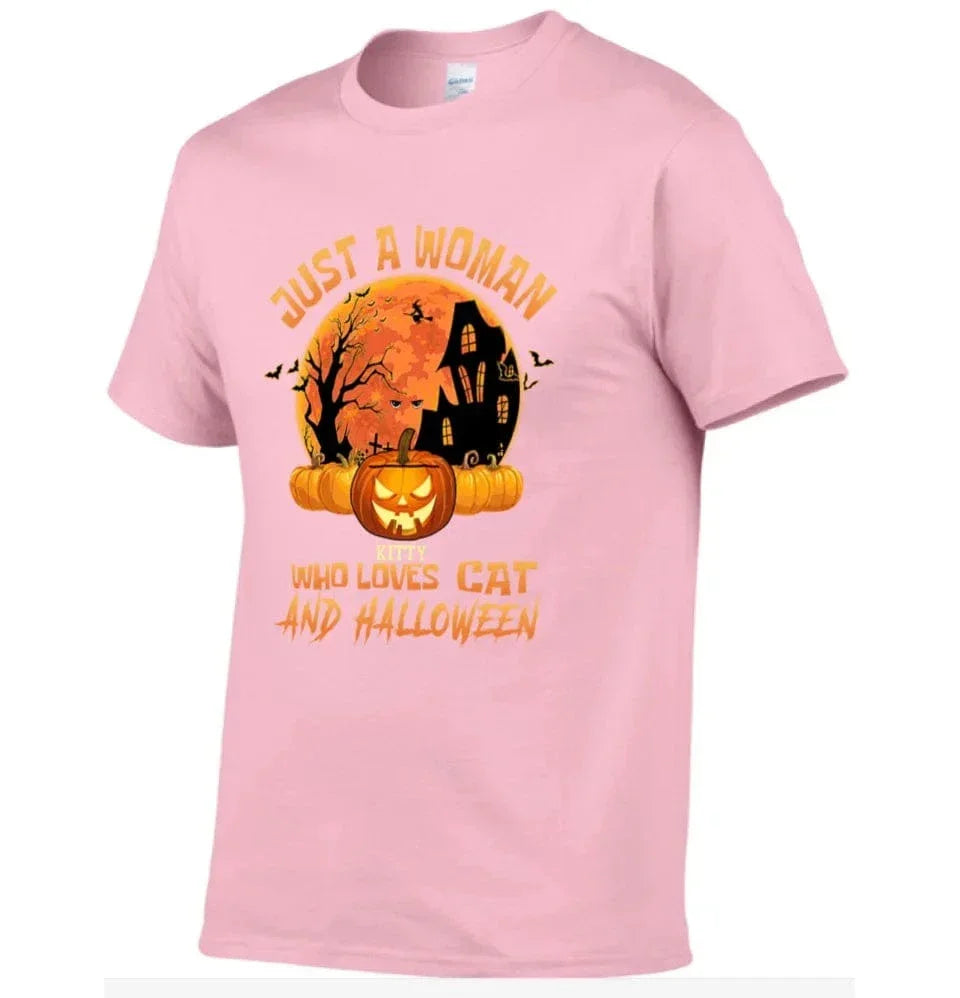 Cat Halloween Pumpkin Head Name Customized T-Shirt - Halloween Gift - Joliny