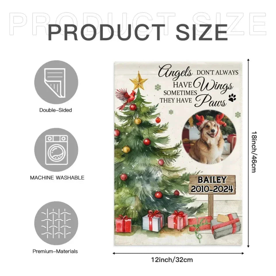 Christmas Custom Pet Memorial Garden Decorations - Personalized Pet Photos and Names Christmas Themed Garden Flags - Christmas Gifts For Pet Owners,Pet Lovers - Joliny