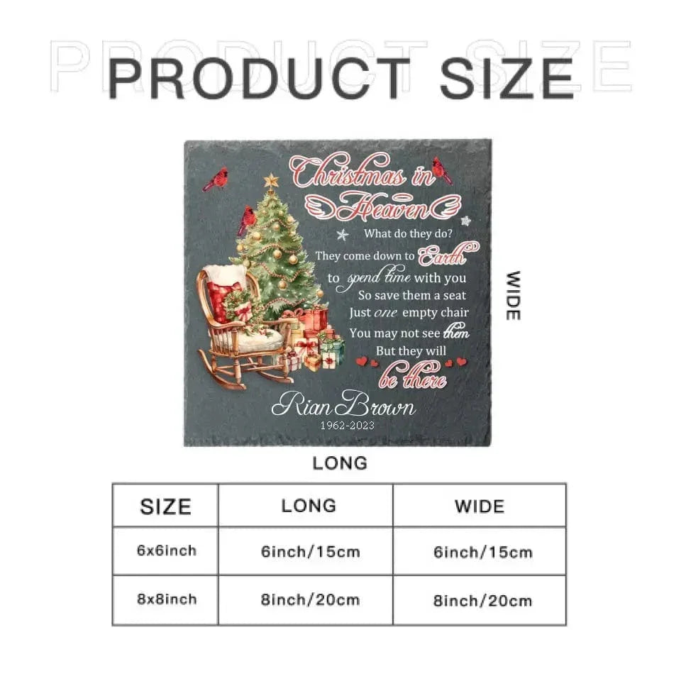 Christmas Memorial Personalized Custom Square Shaped Memorial Stone - Sympathy Gift For Family Members - Joliny