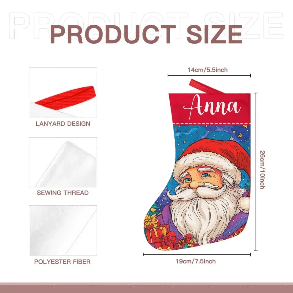 Christmas Themed Ambiance Customized Gift Stockings - Personalized Christmas Patterns and Name Stockings - Christmas Gift For Family - Joliny